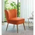 thumbnail image 2 of Uspridefurniture Sauter 23.2" Wide Mid-Century Modern Microfiber Accent Chair, Orange Red, 2 of 5