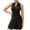 Black, variant on Womens Zip Front Tennis Dress Lapel Collar Workout Athletic Golf Dresses Build in Shorts with Pockets