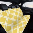 HANSHB Yellow Lattice Design 159 Back Bench Seat Cover with Elastic