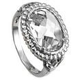 thumbnail image 4 of Oval Clear CZ Solitaire Wedding Ring .925 Sterling Silver Band White Jewelry Female Size 7, 4 of 4