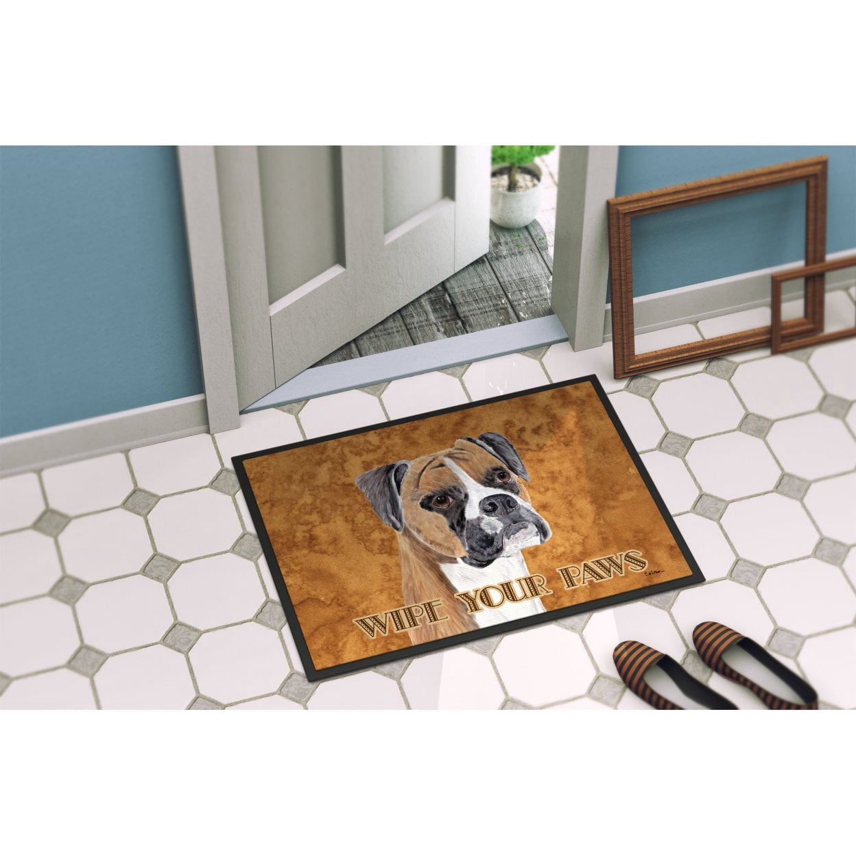 Carolines Treasures SC9121JMAT Boxer Door Mat Indoor Rug or Outdoor Welcome Mat 24x36 Doormat 36"L x 24"W multicolor
