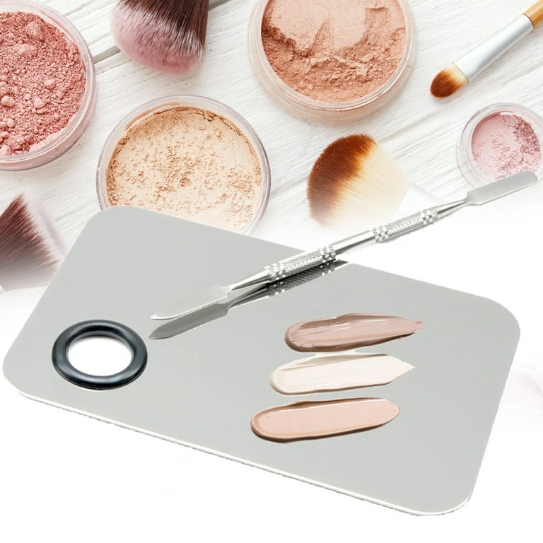 Pro Cosmetics Makeup Mixing Palette, Premium Stainless Steel Metal Makeup  Palette Spatula Tool, Suitable for Mixing Foundation/Eye