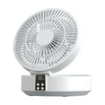 thumbnail image 2 of Wall Mounted Fan with Remote Control, Foldable Portable Fan for Bedroom, Dormitory, Desktop, Home Use - 3 Speed Adjustable, Quiet Operation, Built-in Battery, Includes Night Light (Navy/White), 2 of 6