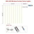thumbnail image 4 of RuiJiao 300LED Curtain String Lights with Remote Control and USB Copper Wire, 8 Modes Warm White LED Fairy Lights for Indoor Outdoor Party Wedding Decoration, Energy Saving Waterproof, 4 of 7