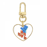 Monday Good Day Work Art Deco Fashion Gold Heart Keychain Metal Keyring Holder
