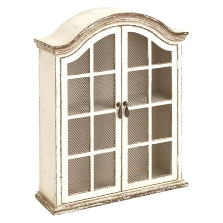 White Wood Wall Cabinet - Decmode Wood and Metal Wall Cabinet, White
