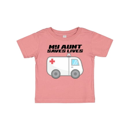 

Inktastic My Aunt Saves Lives- Ambulance Boys or Girls Baby T-Shirt