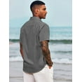 thumbnail image 6 of Coshow Men's Casual Button Down Shirts Short Sleeve Linen Shirts Summer Beach Dress Shirt, 6 of 6