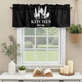 thumbnail image 3 of Knife Fork Kitchen Window Valance Curtain Kitchenware Rod Pocket Short Curtain for Living Room, Bedroom & Kitchen Window Decor 54x18in, 3 of 8