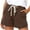 Khaki, variant on XMMSWDLA Women Casual Shorts Drawstring Comfy Elastic Waist Shorts Summer Pull On Short with Pockets Beige Biker Shorts Women
