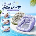 3-in-1 Inflatable Pool Lounge Chair, Adult Pool Float Chair Floats with ...