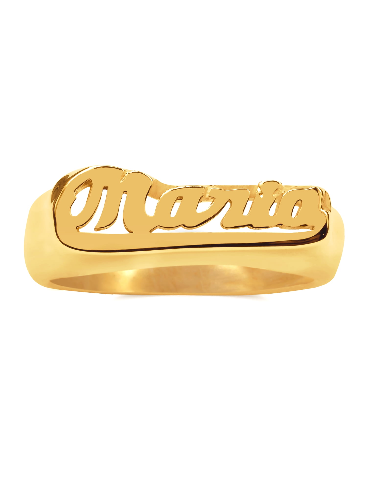 Personalized Script Name Ring with Polished Bar Under Name