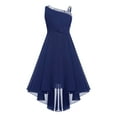 thumbnail image 5 of vastwit Flower Girls Sequin Chiffon Formal Dress High-Low Hem Kids Wedding Party Pageant Prom Gown Navy Blue 16, 5 of 7