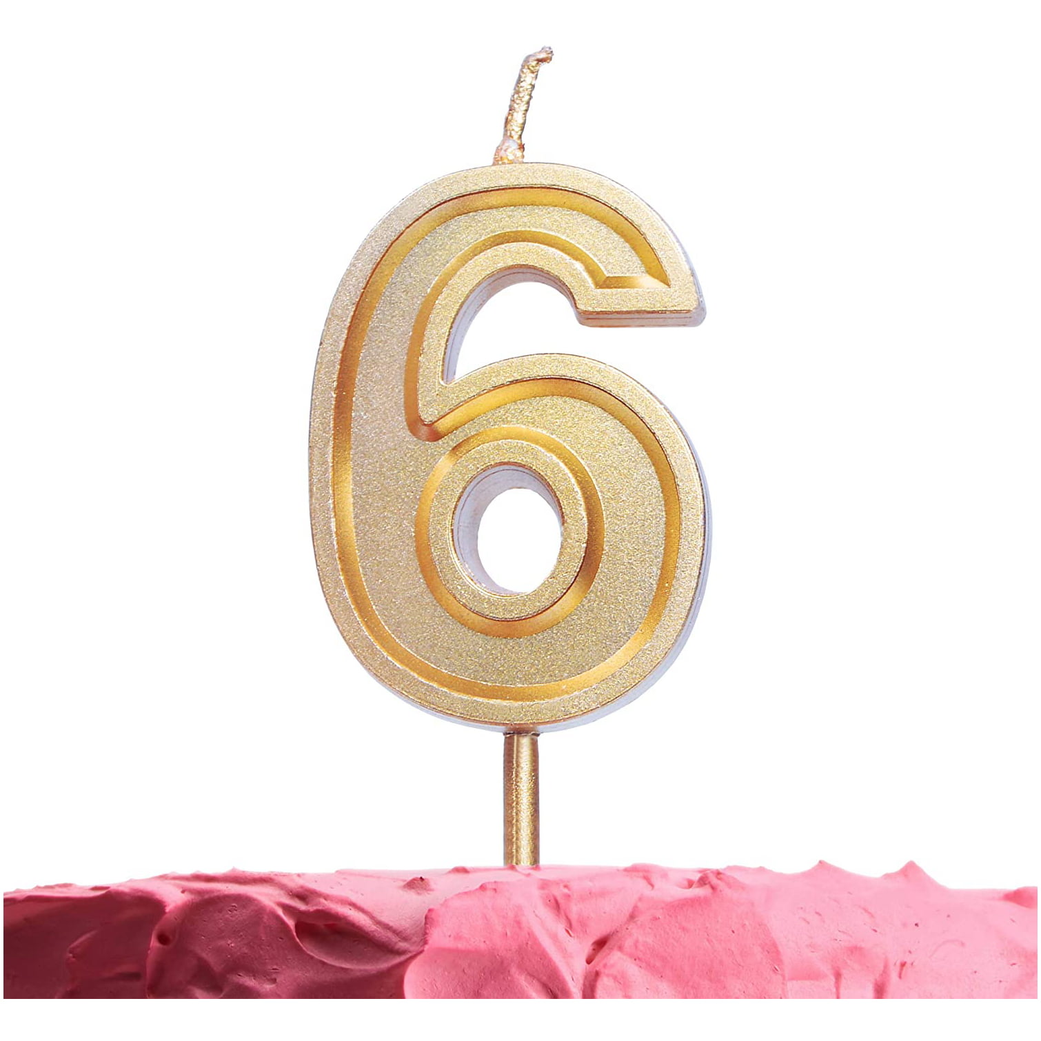 Birthday Cake Candle Rose Gold Candle Number Candle 60th Birthday Number Six Rose Gold Candle 16th, Age Candles Rose Gold 6 Candle