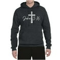 thumbnail image 2 of Wild Bobby John 3:16 Cross Inspirational/Christian Unisex Graphic Hoodie Sweatshirt, Heather Black, XX-Large, 2 of 5