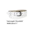 thumbnail image 3 of INSPIRE CHIC Women's Solid Color Faux Leather Belt Metal Pin Buckle Waist Belts 119cm/46.85" White, 3 of 4