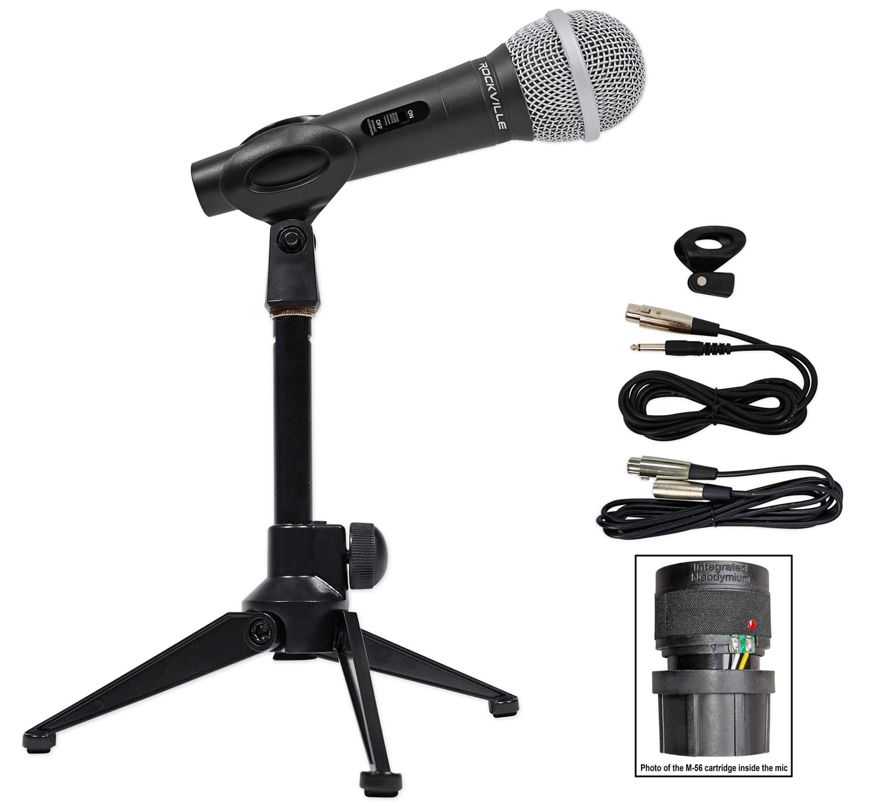 100% OFC XLR Cable Rockville RMC-XLR HighEnd Metal Handheld Wired Microphone 