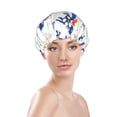 thumbnail image 3 of YFYANG Women's Double Waterproof Shower Cap, Blue Horse Graffiti Reusable Hair Cap for All Hair Styles and Head Sizes, 3 of 9