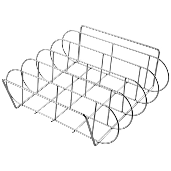 SEWCHICS Stainless Steel Rib Rack with Ergonomic Handle for Outdoor BBQ Grilling and