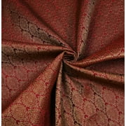 eloria Damask Embroidered Brocade Jacquard Sewing Apparel Making Fabric by the Yard Kurta Dress Apparel Cloth, Color: Red