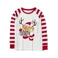 thumbnail image 5 of Yuaguia Matching Family Christmas Pajamas Set, Crew Neck Long Sleeve Cute Deer Print Top and Red White Striped Pants, Festive Holiday Sleepwear Loungewear PJs, Kids 6 Years, 5 of 5