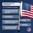 thumbnail image 3 of Five Oceans Pontoon Flag Pole Socket with Flag, Boat Flag Pole Kit, American Flag for Boat, U.S. 50 Star Sewn Boat Flag 12" x 18"- FO4686, 3 of 9