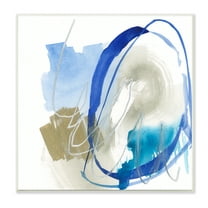 Stupell Industries Circular Abstraction Chaotic Rigid Lines Blue Brown, 12 x 12, Design by Jennifer Goldberger