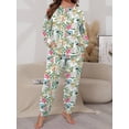 thumbnail image 6 of Cueply Womens Plus Size Pajama Set Long Sleeve Pjs for Women Soft Sleepwear Loungewear Nightwear With Pockets, 6 of 7