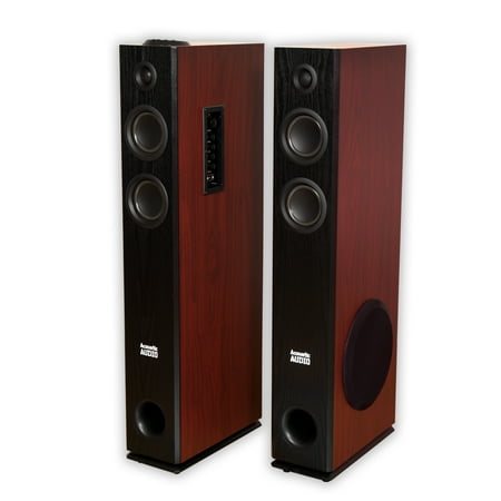 Acoustic Audio TSi500 Bluetooth Powered Floorstanding Tower Home Multimedia Speaker Pair