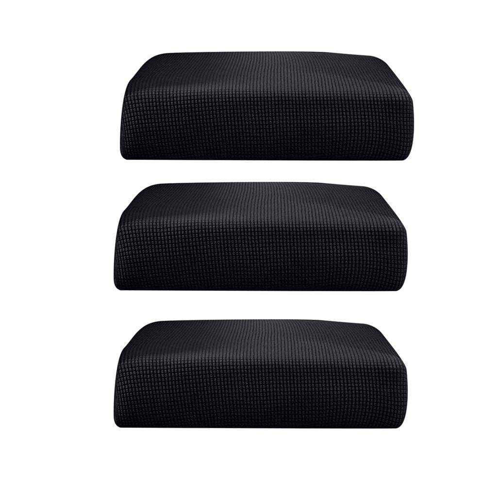 3Pcs Black_Size S Stretchy Sofa Futon Seat Cushion Cover Couch Slipcover 
