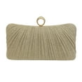 thumbnail image 1 of Glamorous Gold Rhinestone Pleated Evening Clutch for Women - Elegant Shiny Small Purse with Detachable Chain Strap for Single Shoulder or Handheld Carry, Perfect for Weddings, Proms, Cocktails, and, 1 of 7