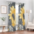 thumbnail image 6 of Sunflowers and Leaves Blackout Curtain Panels Drapes Privacy Assured with Light Filtering Curtains for Living room Bedroom Bathroom Window, 6 of 6