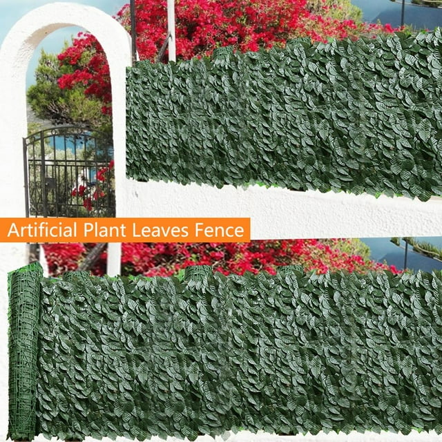 Artificial Ivy Fence Screen Artificial Hedges Fence and Artificial Leaf Screening Roll Decoration for Outdoor Decor Garden