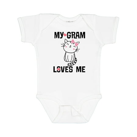 

Inktastic My Gram Loves Me Girls Cat Gift Baby Girl Bodysuit