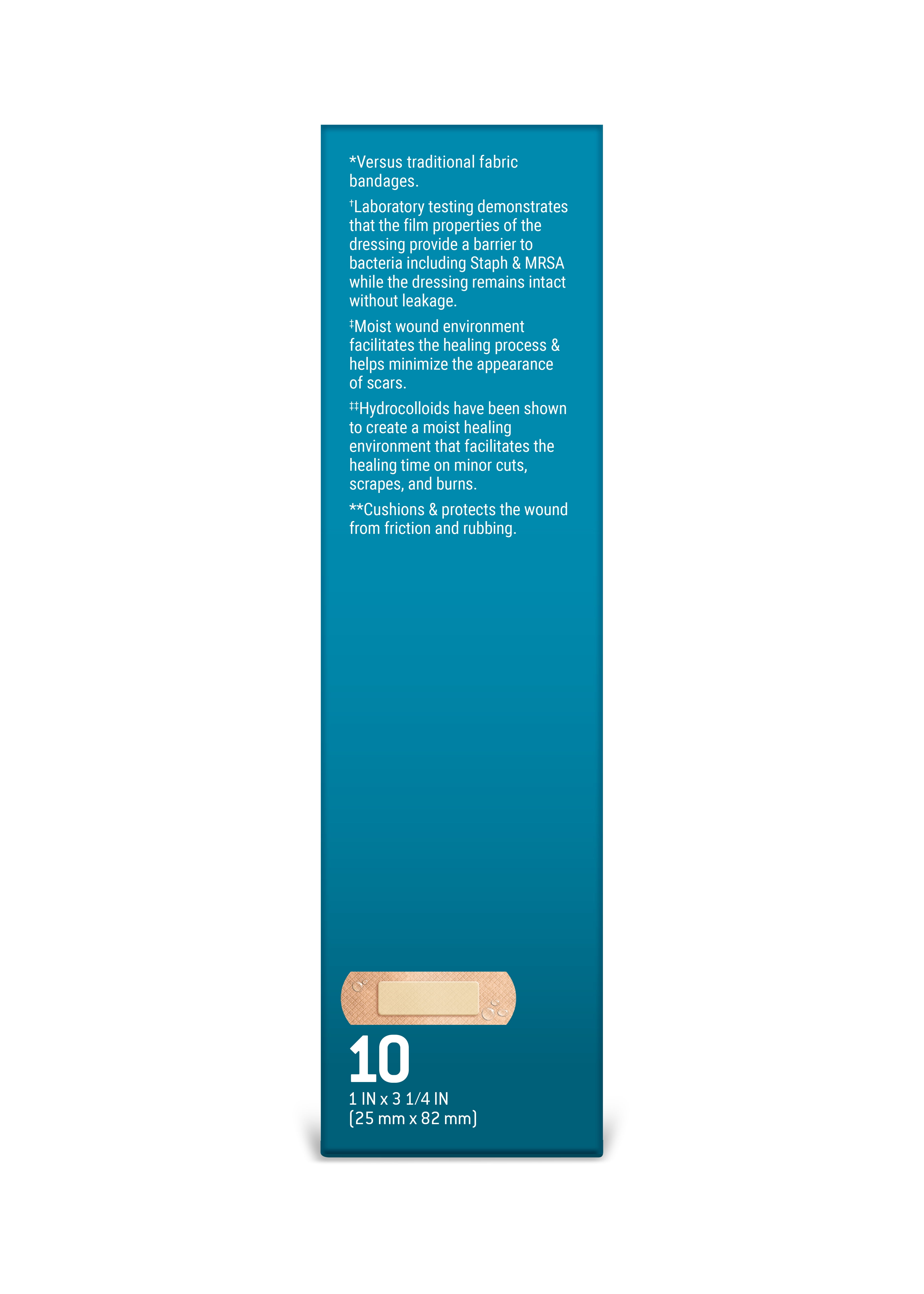 (2 pack) PERF FAB PU W/HYDROCOLLOID PAD 1 X 3.25 10CT