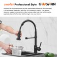 thumbnail image 2 of Grifo de cocina OWOFAN moderno de una sola manija con rociador desplegable, 2 of 7