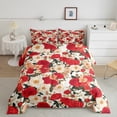 thumbnail image 2 of Feelyou Retro Romantic Rose Bedding Comforter Set, Spring Red Flower Twin Comforter Sets, Vintage Western Fashion Reversible Bedding Set, Microfiber Bedroom Decor, 2 Pieces, 2 of 8