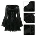 thumbnail image 2 of Vintage Dark Flocking Long Sleeve Dress for Women Girls Gothic Bodycon Dresses Elegant Slim Fitting Long Skirt, 2 of 9