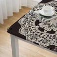 thumbnail image 4 of BANET  Deluxe Elastic Edged Flannel Backed Vinyl Fitted Table Cover - Medallion Pattern - Fits Square Tables white, 4 of 7