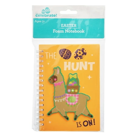 Way To Celebrate Easter Foam Notebook, Llama