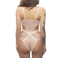 thumbnail image 4 of Women's One Piece Teddy Lingerie Bodysuit Mesh Patchwork Halter Neck Leotard Bodysuit, 4 of 8
