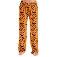 thumbnail image 2 of Kintue Halloween Pajamas Pants for Women, Cute Pumpkin Print Wide Leg Pants, Comfy Fall Loungewear Bottoms, Womens Pumpkin Pajamas, 2 of 6