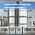 thumbnail image 4 of Multi Layer Steamer Steaming Pot Thickened Stainless Steel Construction Cookware, 4 of 17