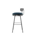 thumbnail image 3 of Amisco Monza 30 In. Swivel Bar Stool - Dark Blue Velvet / Dark Grey Metal, 3 of 7