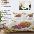 thumbnail image 3 of Cal King 4 Piece Bedding Set Country Sunflower Farm Truck Soft Breathable Duvet Cover and Pillowcase,Bee Floral Retro Linen Duvet Cover Set Washable Bed Sheets for Bedroom Dormitory Guest Room, 3 of 9