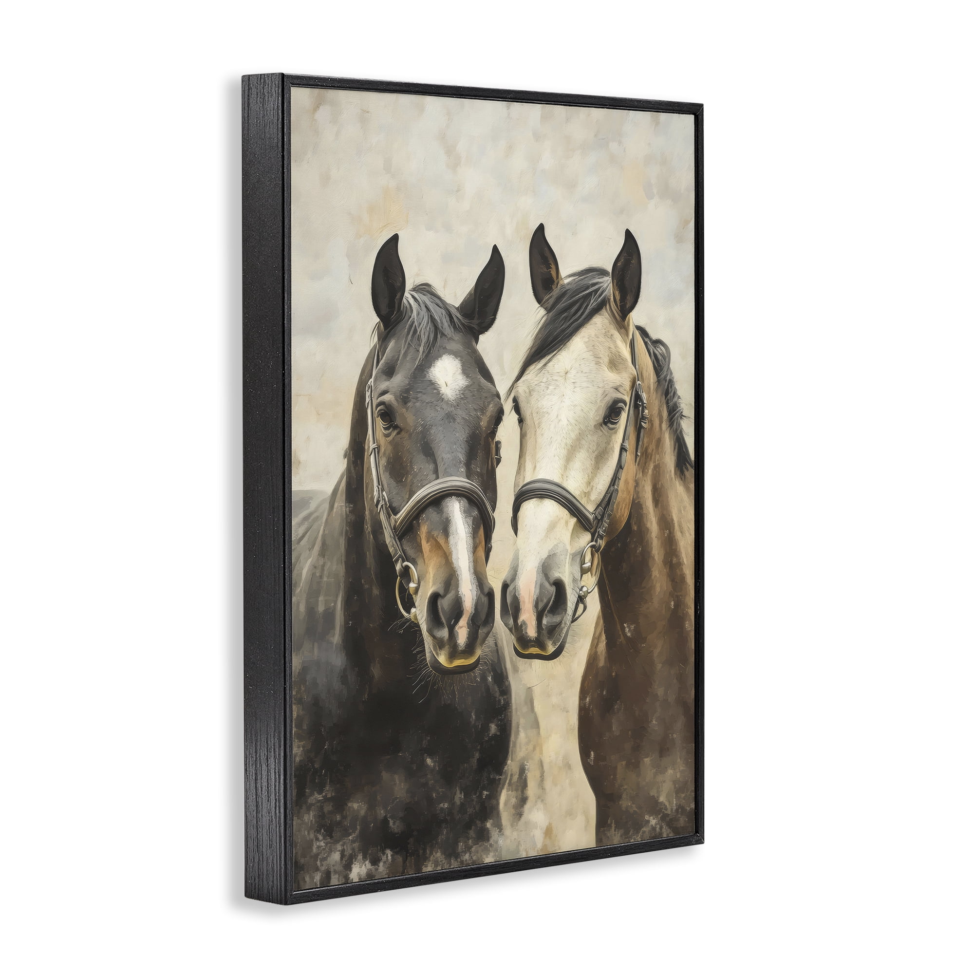 Stupell Industries Pair of Horses in Harmony Black Framed Giclee Art, design by Creative Studio