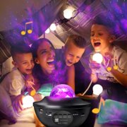 Starry Night Light for Bedroom, Galaxy Projector, Cloud Nebula LED Ocean Wave Projector and Bluetooth Speaker as Gift, Decoration, Birthday Party, Wedding, Bedroom, Living Room
