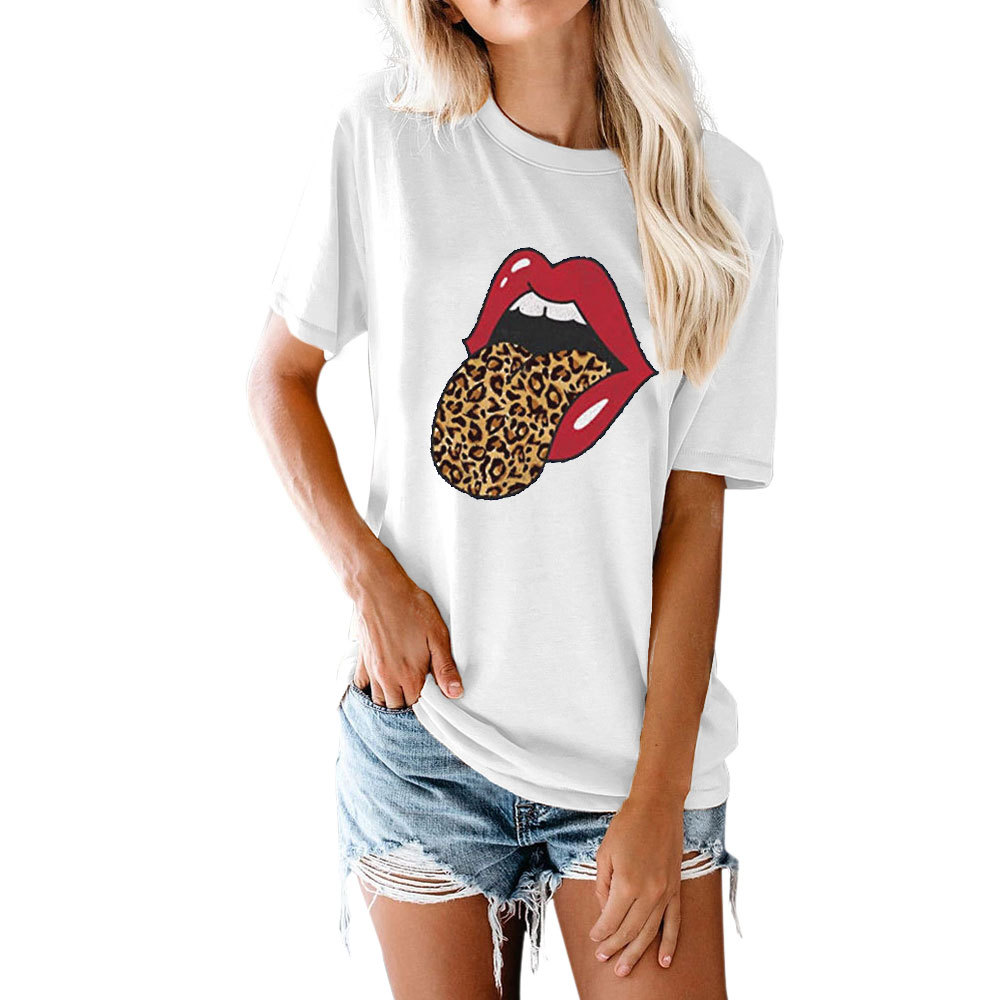 Women's Tops Big Mouth Leopard Print 
