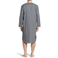 thumbnail image 2 of Men Loose V Neck Long Sleeve Nightgown Pajamas Comfy Cotton Sleepwear Top Shirt, 2 of 6