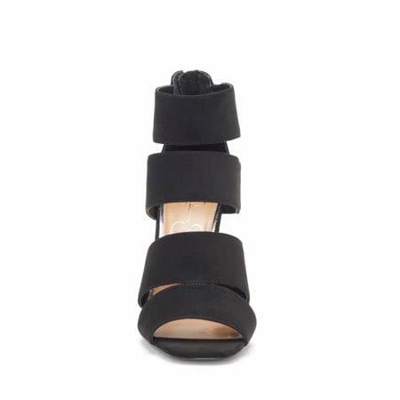 Jessica Simpson Cerina Black Supreme Suede Open Toe Single Sole Fitted Sandals 10 black Walmart